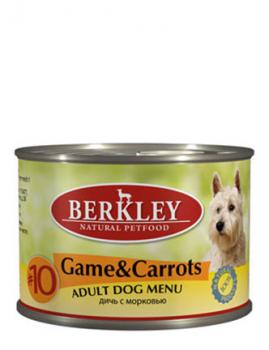 Berkley Влажный корм для собак с дичью и морковью (Adult Game&Carrots)