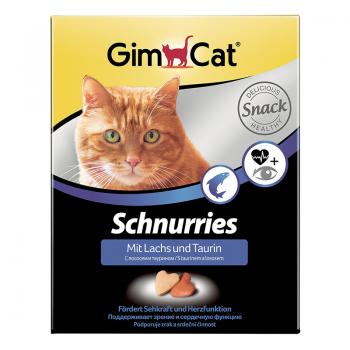 Gimcat «Schnurries» Витаминизированные «сердечки» с таурином и лососем с ТГОС для кошек,  650 шт