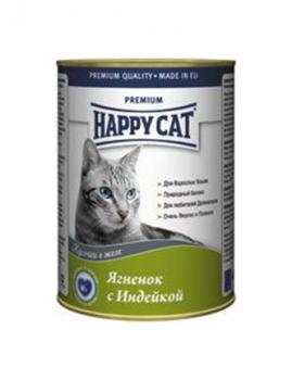 Happy Cat Консервы Кусочки в соусе для кошек с ягненком и индейкой, банка