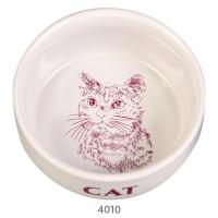Миска керамическая для кошки с рисунком  "Кошка с мышкой" 200 мл