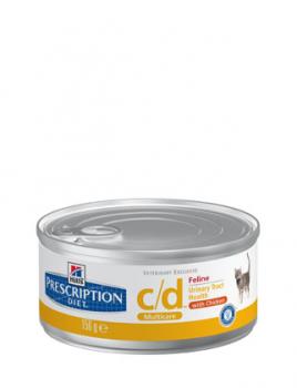 Hill?s ™ Prescription Diet™ Feline c/d™ Multicare Minced with Chicken лечебные консервы дкошек CD (паштет)