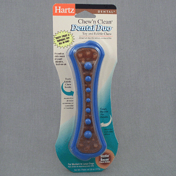 HARTZ Dental Duo Toy and Edible Chew Игрушка для собак - Косточка для очищения зубов с лакомством средняя