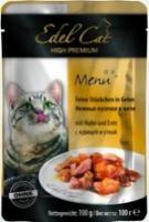 Edel Cat Консервы для кошек кусочки курица, утка (пауч)