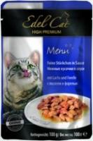 Edel Cat Консервы для кошек кусочки лосось, форель (пауч)