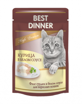 Best Dinner Курица в белом соусе влажный корм для взрослых кошек пауч