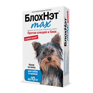БлохНэт max – капли на холку от блох и клещей для собак весом до 10 кг