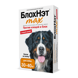 БлохНэт max – капли на холку от блох и клещей для собак весом от 30 до 40 кг