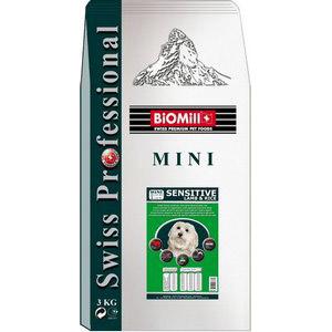 Biomill Swiss Professional MINI sensitive Lamb and Rice для привередливых и проблемных собак
