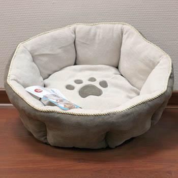 Petmate Лежак Pet Bedding Sculptured Round Bed для кошек и мелких собак, с мягкими бортиками, круглый, диаметр 46 см с