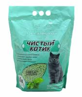 Чистый котик Наполнитель комкующий для лотков кошек Тофу Зелёный чай