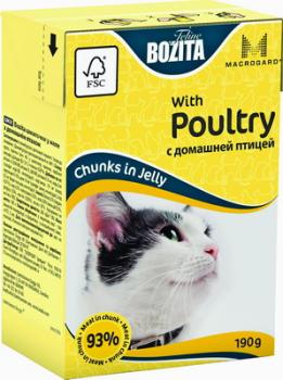 BOZITA MINI with Poultry, Корм влажный мясные кусочки в желе с домашней птицей для кошек и котят