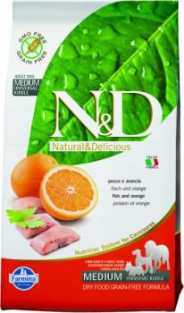 Farmina N&D Fish & Orange Adult Фармина Полнорационный корм для взрослых собак рыба, апельсин