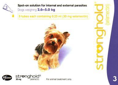 Стронгхолд Stronghold Капли от внутренних и внешних паразитов для собак массой от 2,6 до 5 кг